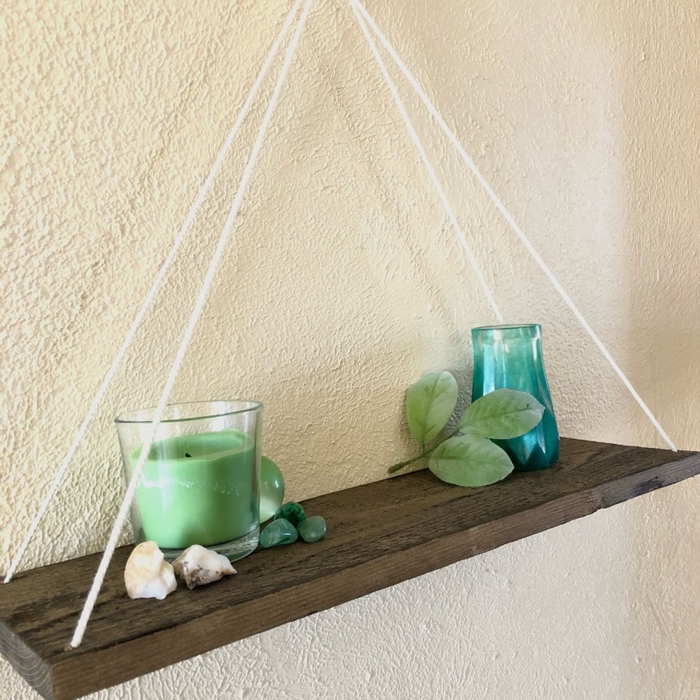 Handcrafted expresso stained reclaimed wood shelf - Picture 3 of 8